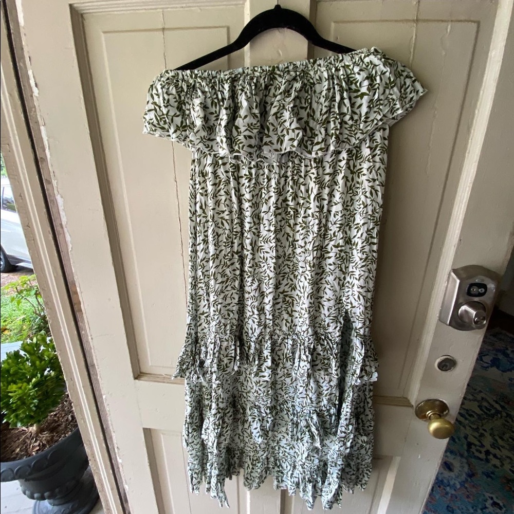 Strapless green maxi dress!
